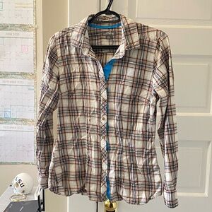 y2k eddie bauer plaid button up flannel